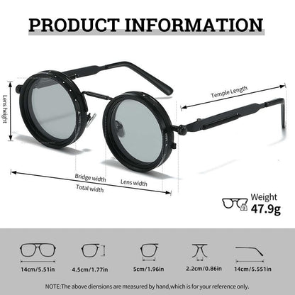 Adjustable Rounded Lenses Retro Sunglasses