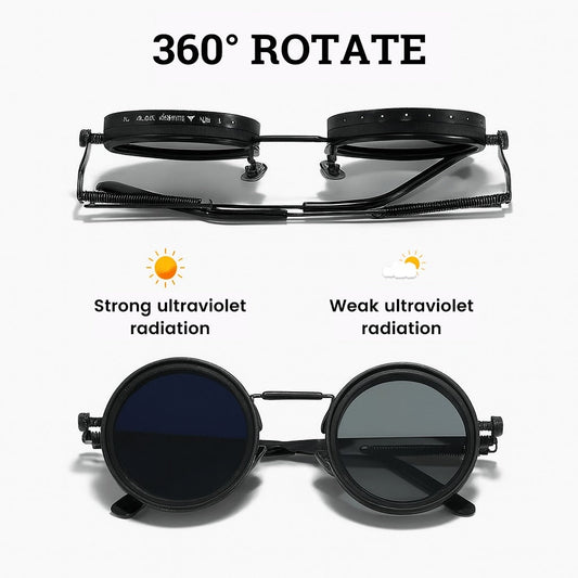 Adjustable Rounded Lenses Retro Sunglasses